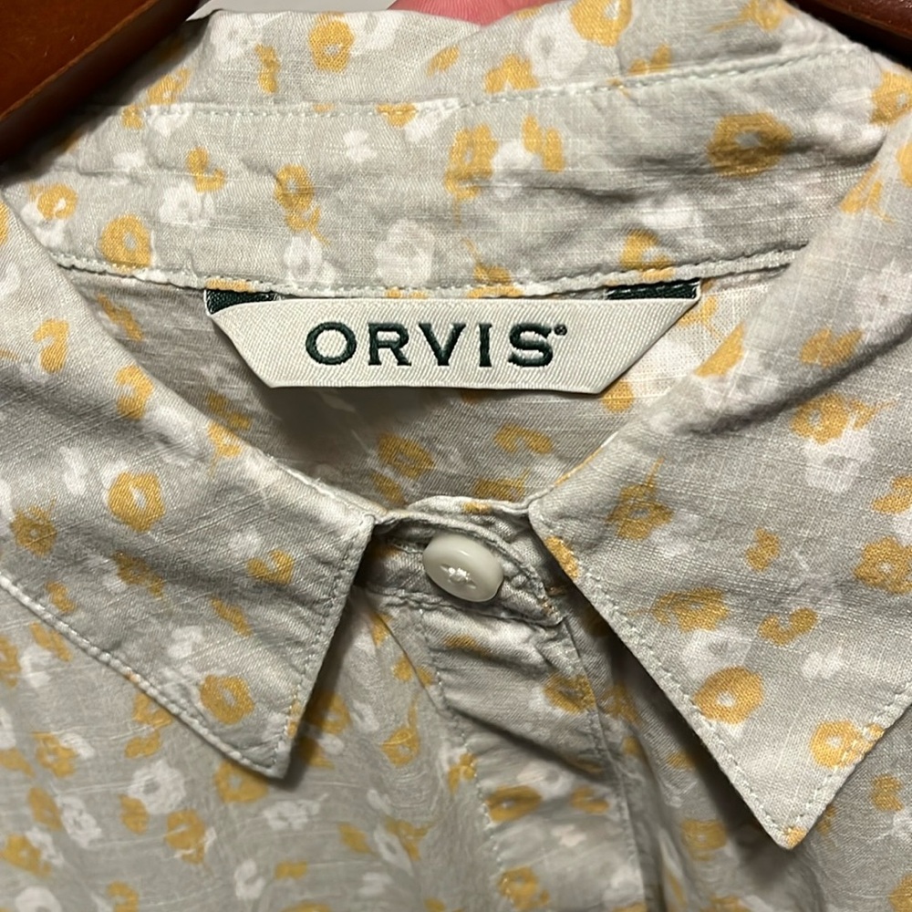 Orvis cotton button up multi colored shirt size XL - Picture 3 of 6